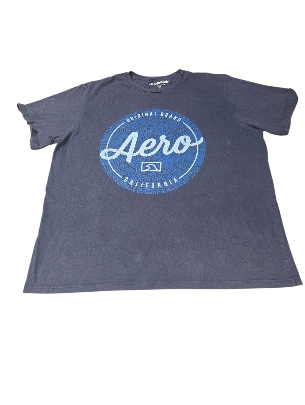 Aeropostale Navy Blue Graphic Tee with Light Blue Logo